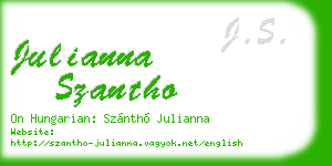 julianna szantho business card